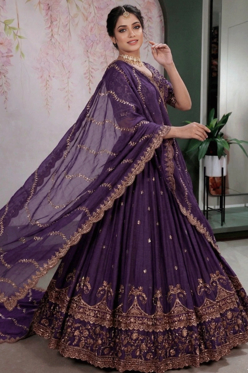 modern sequin lehenga for wedding