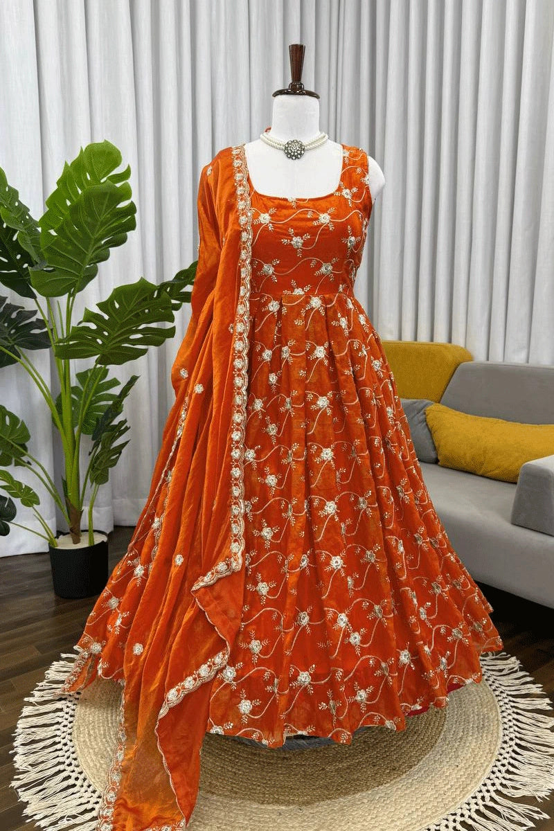 modern sleeveless anarkali suit