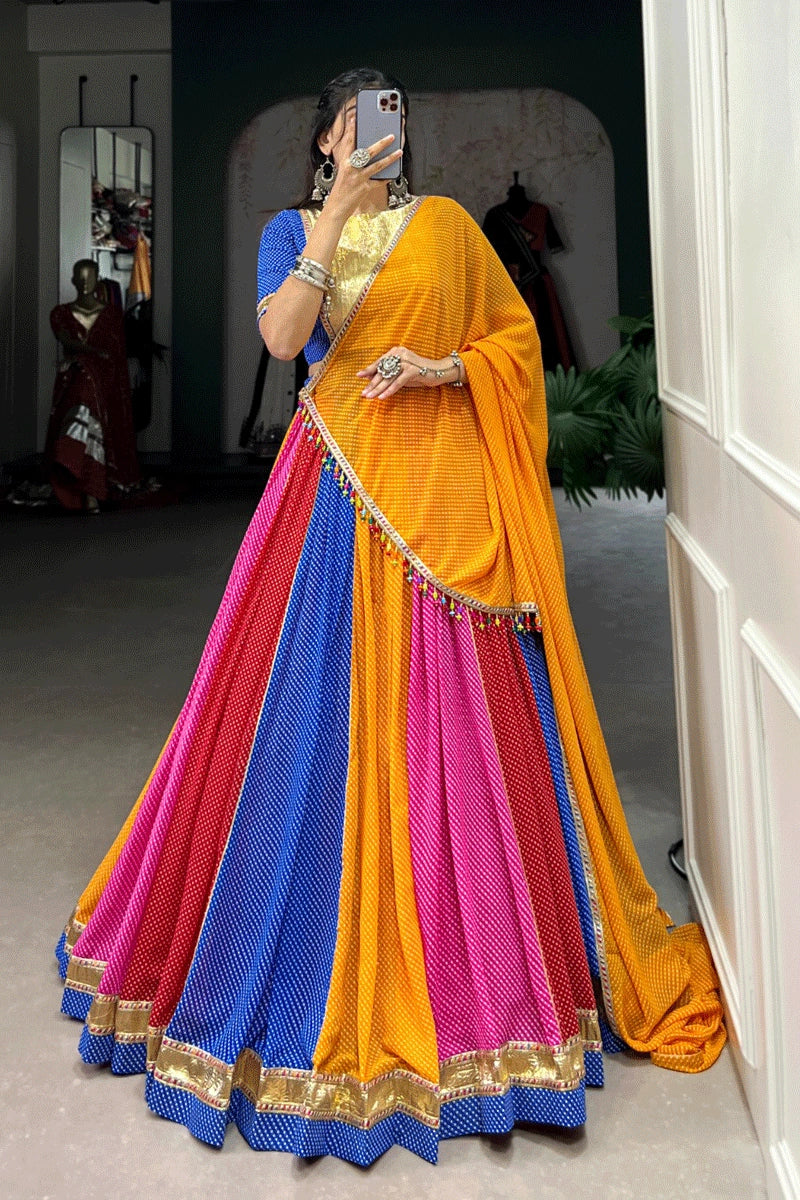 multi colour chaniya choli for wedding