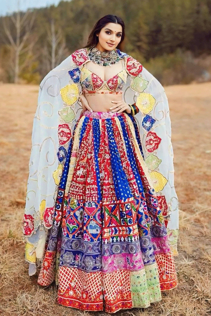 multi colour designer chaniya choli