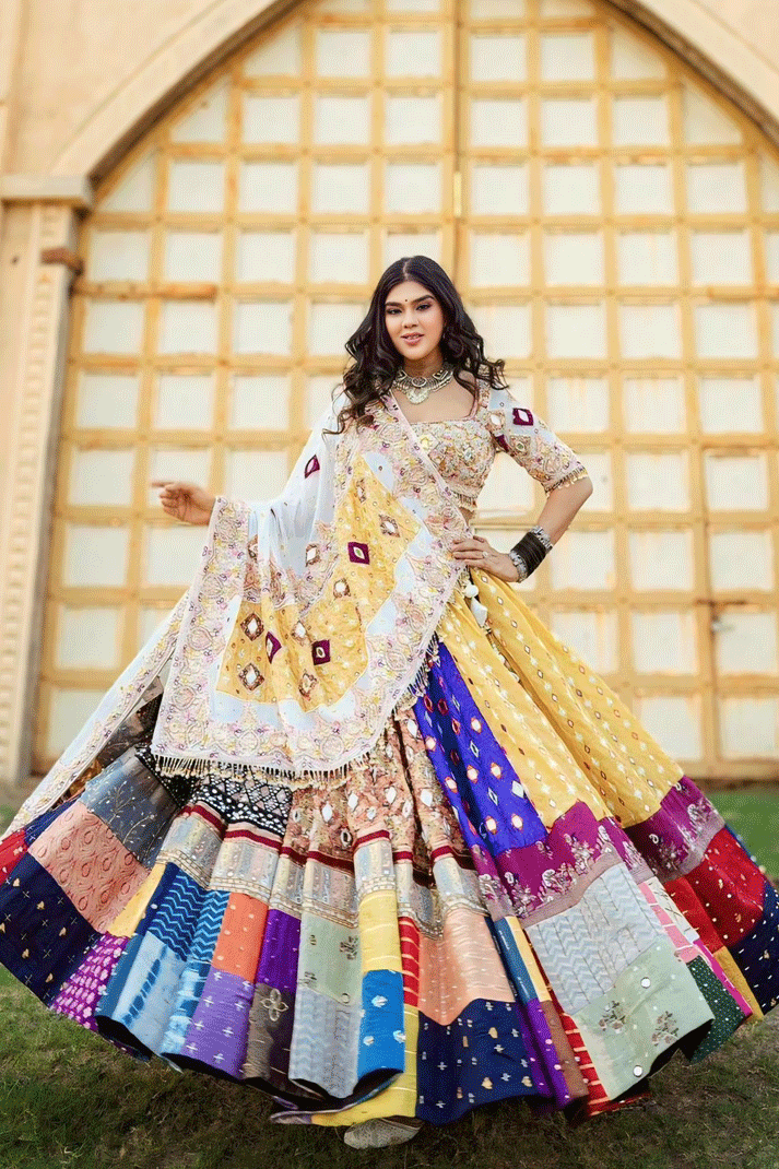 multi colour lehenga choli for navratri