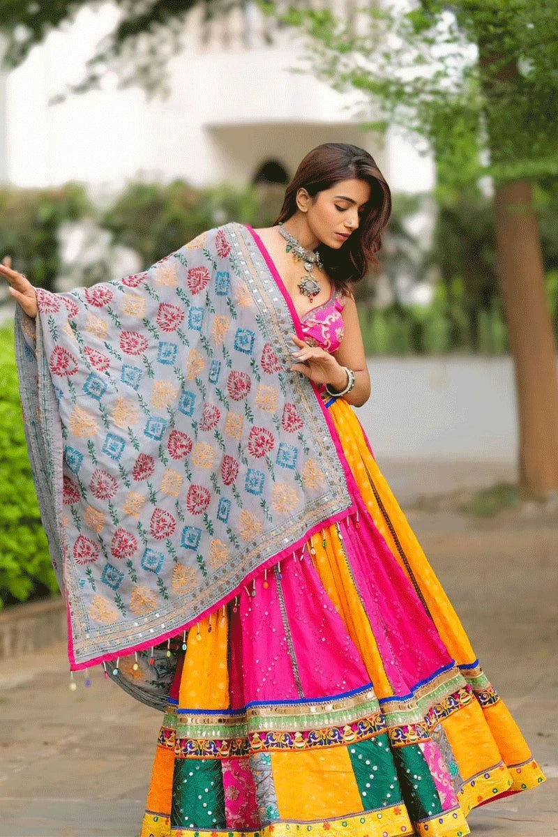 Heavy Flair Multi Color Chaniya Choli For Navratri