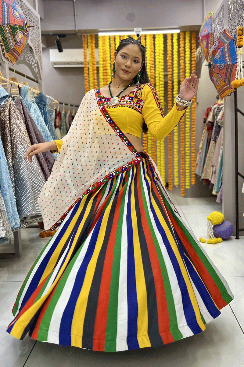 multi colour lehenga with full sleeve 