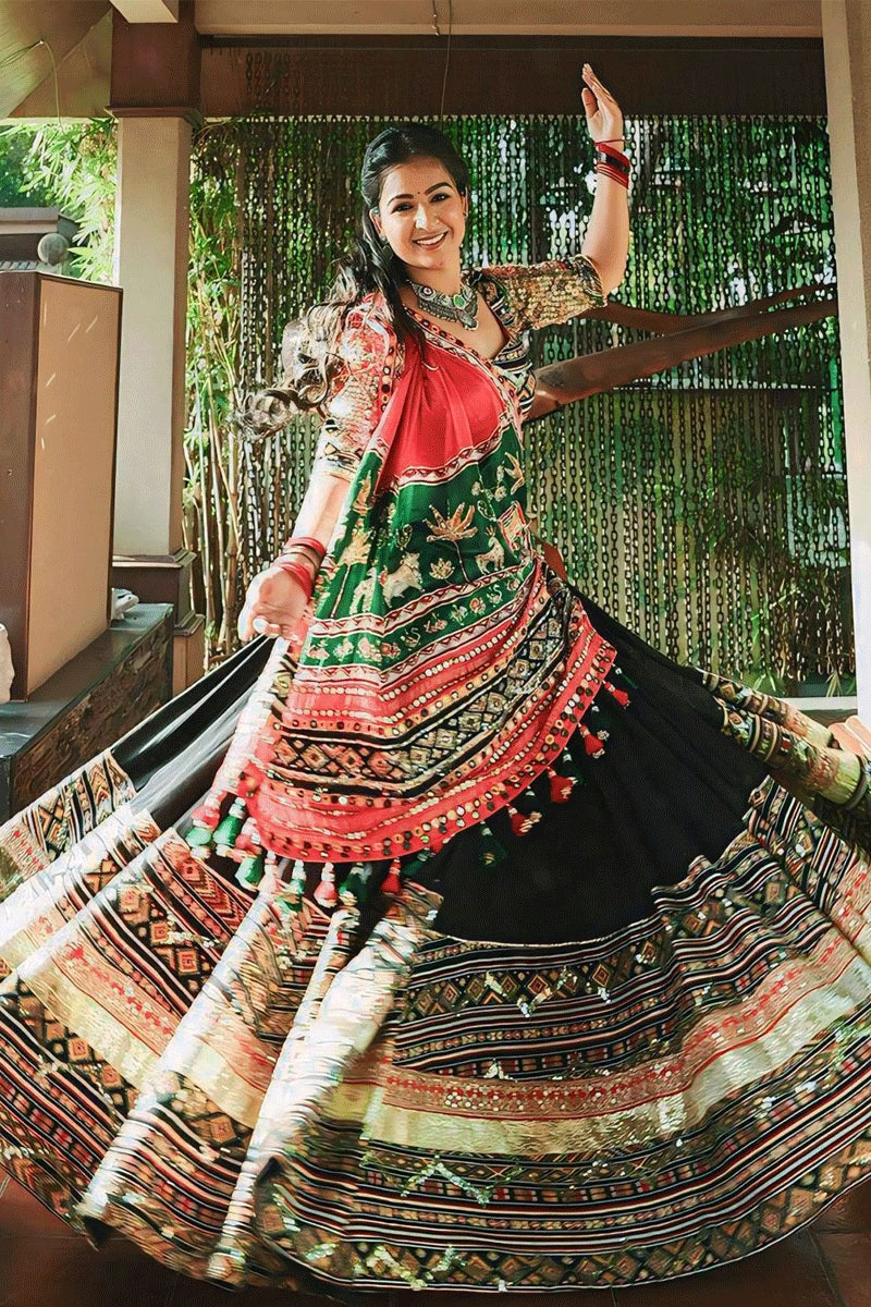 multi designer black chaniya choli for garba