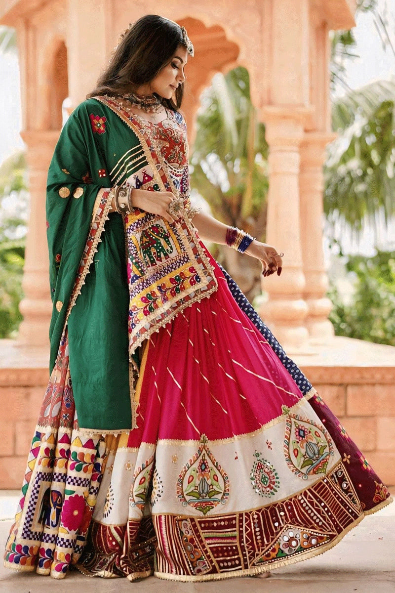 multi colour digital print chaniya choli for navratri