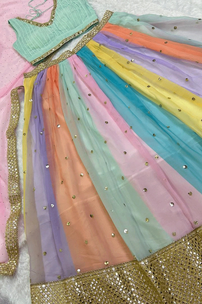 multicolor party wear lehenga
