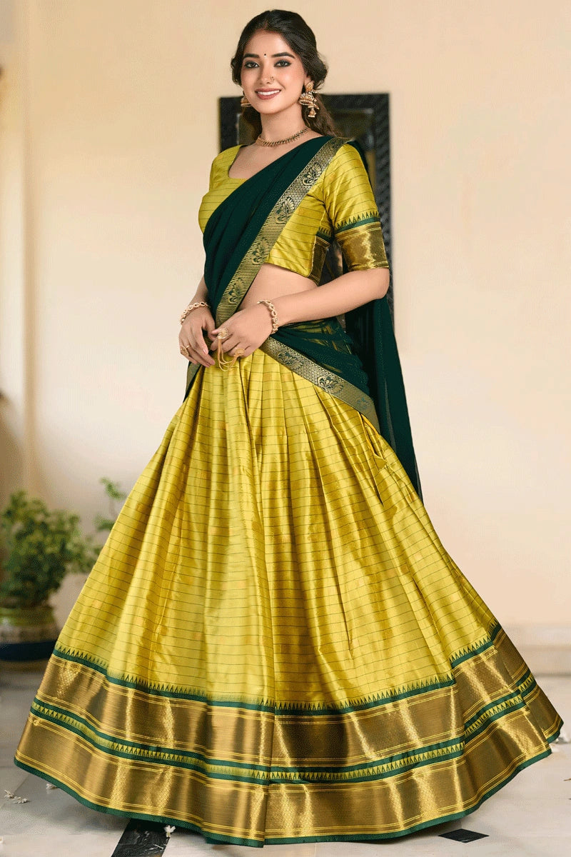 mustrad colour half saree for pongal