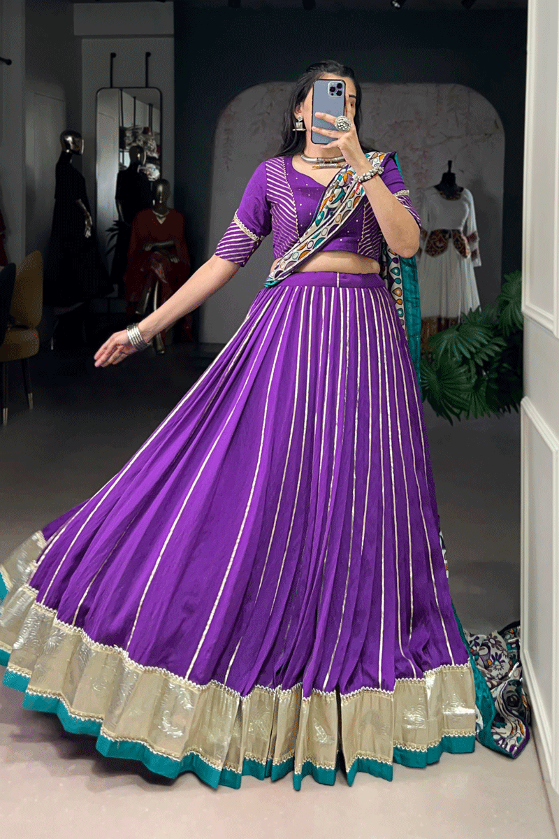 navratri lehenga choli with gamthi dupatta