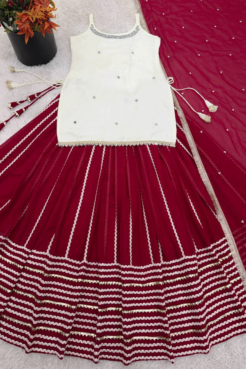navratri mirror work lehenga