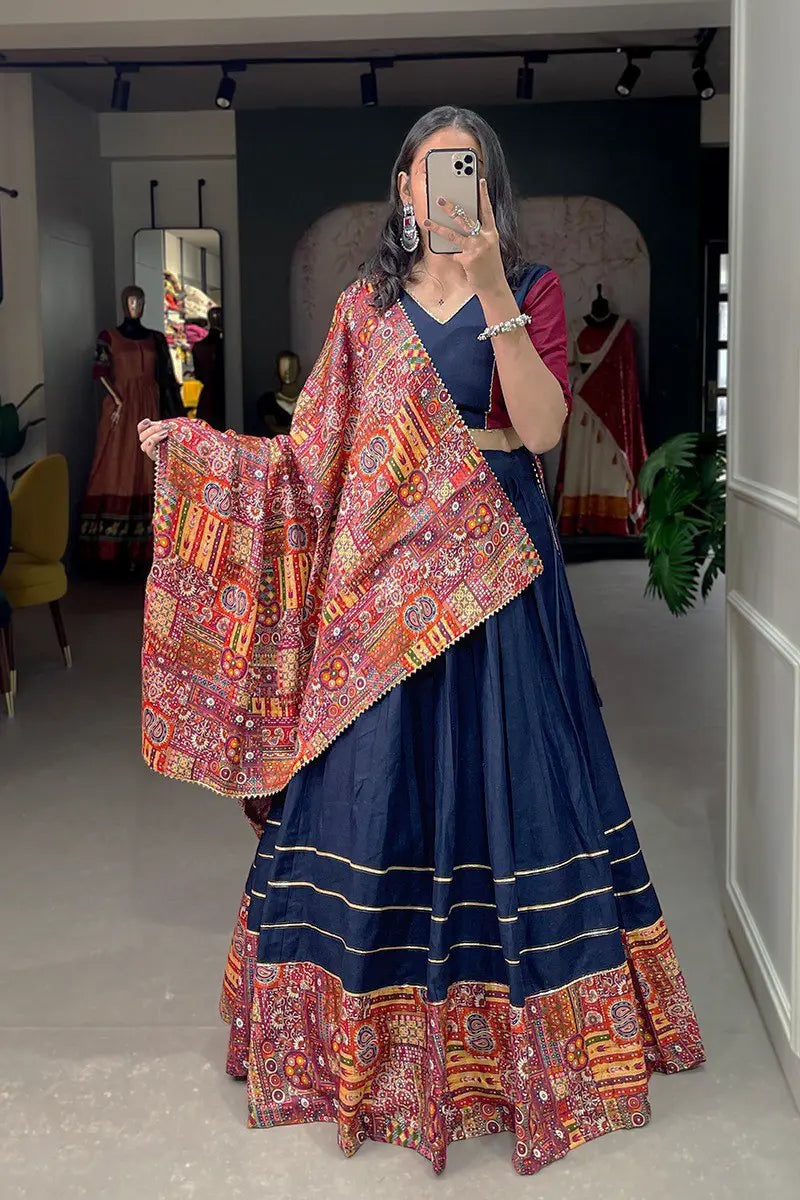 navy blue chaniya choli for navratri