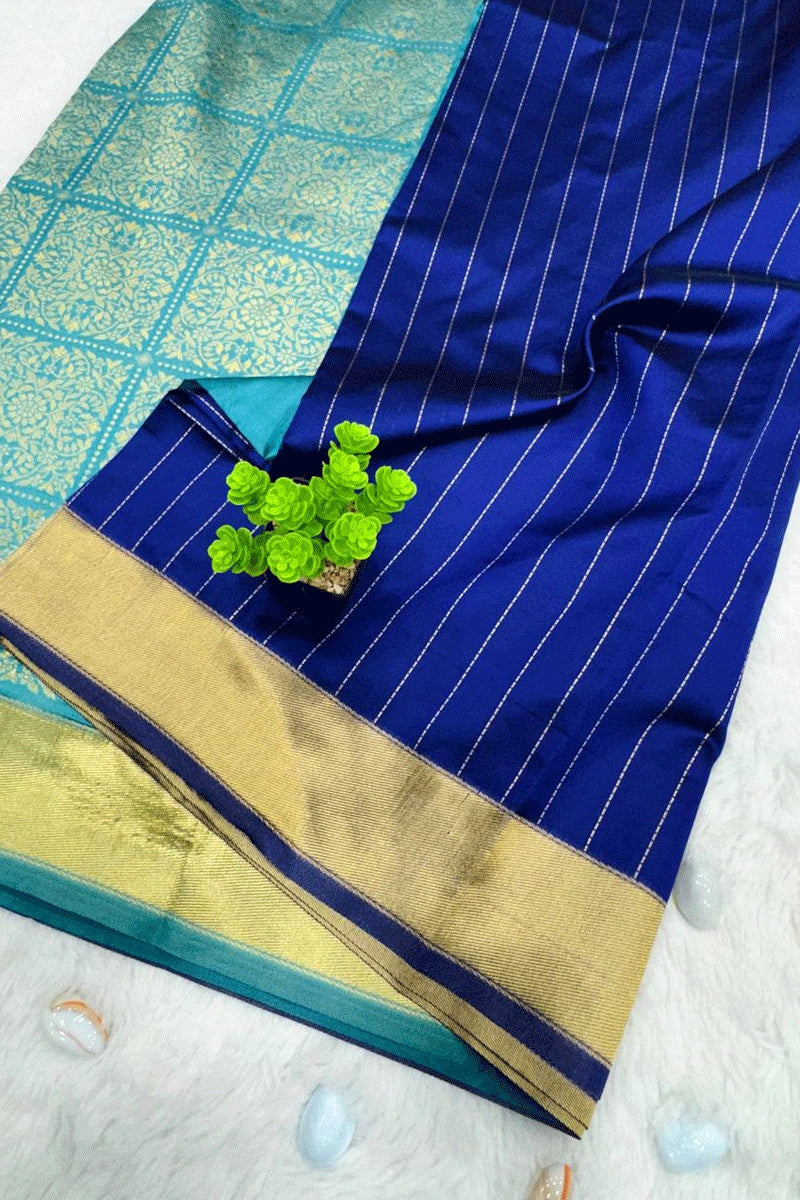 navy blue silk sarees for wedding