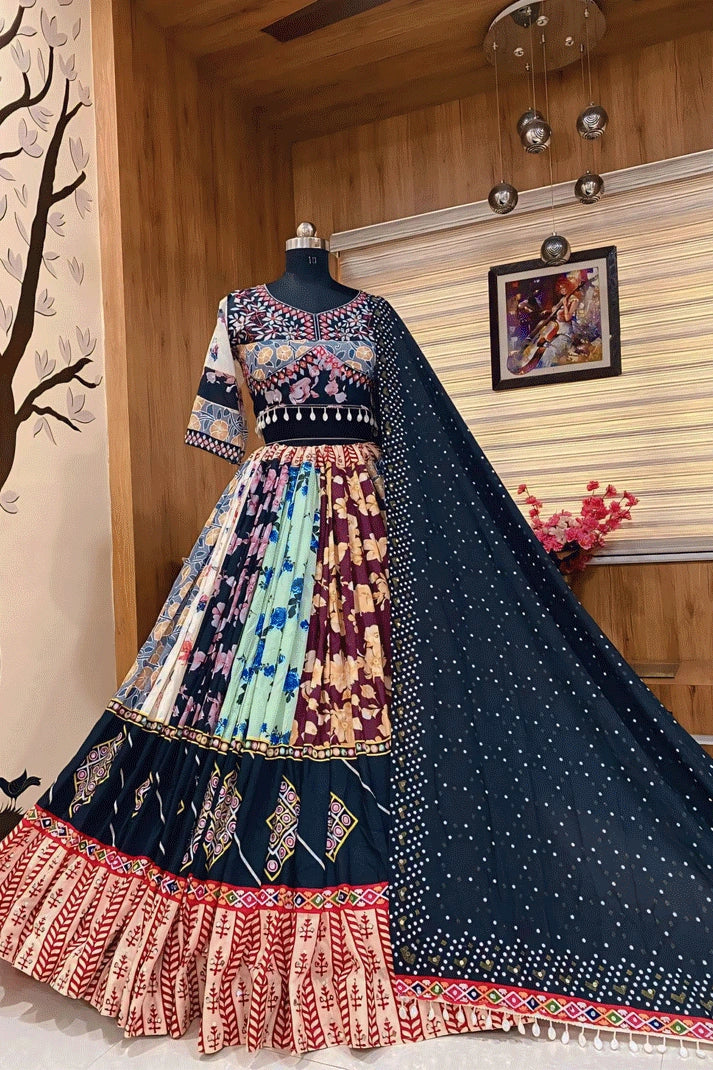 neavy blue dupatta for chaniya choli for navratri