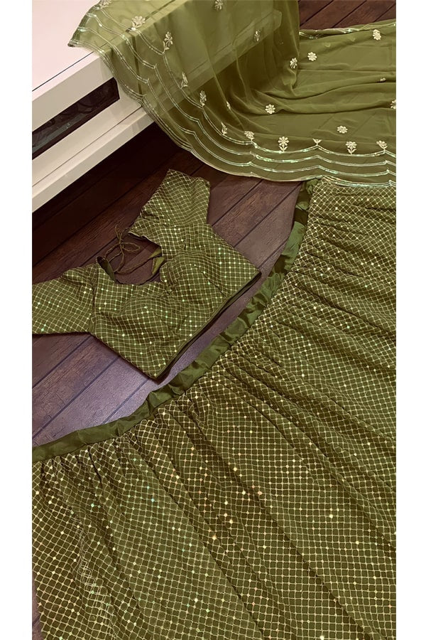 new crop top lehenga designs 2021 olive.