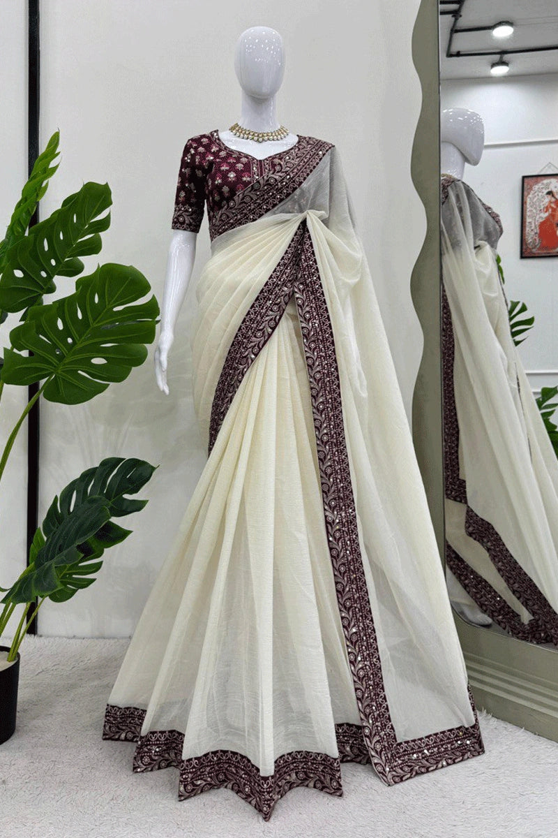 off white saree for wedding