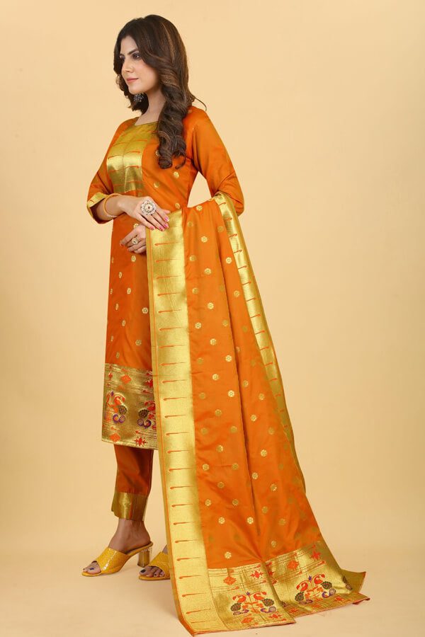 kurti paithani dress design Pure Paithani Irkal Kurta With Pants & Dupatta Set! (Attached Cotton Lining Inside) . DM For More details! . In Frame: @ruchitavijayjadhav : @aakash.a.dhumal Makeup : @makeup_by_gaargi Hairs: @magic_touch_byhasmita
