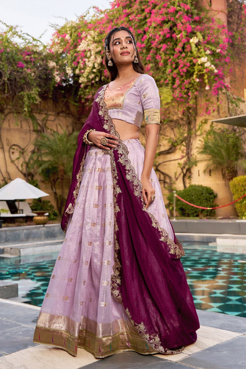 paithani style lehenga for reception