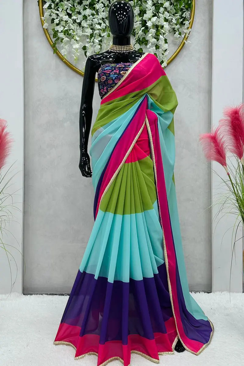 party wear saree for unmarried girl