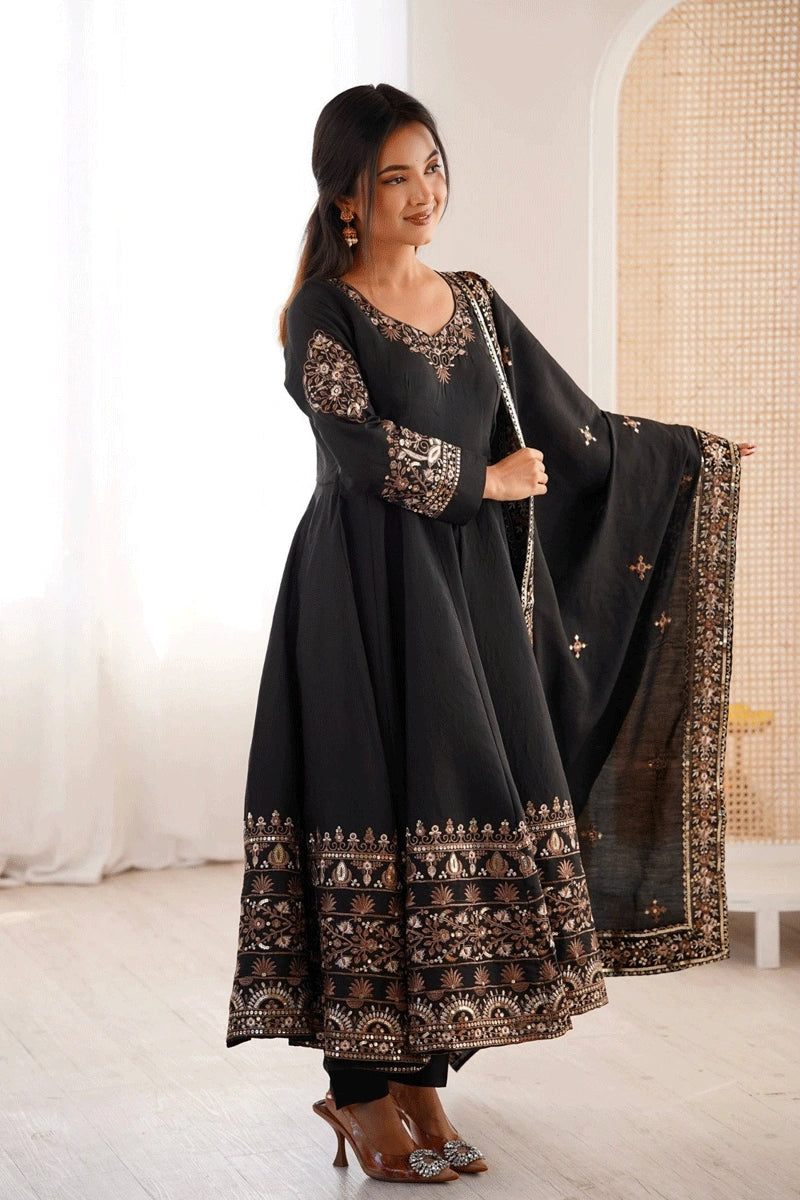 reception party anarkali dress