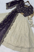 party wear purple lehenga choli