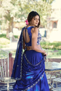 party wear royal blue lehenga