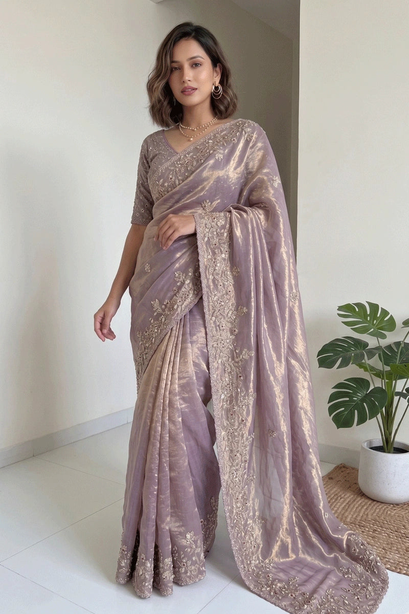 designer satin silk saree for women