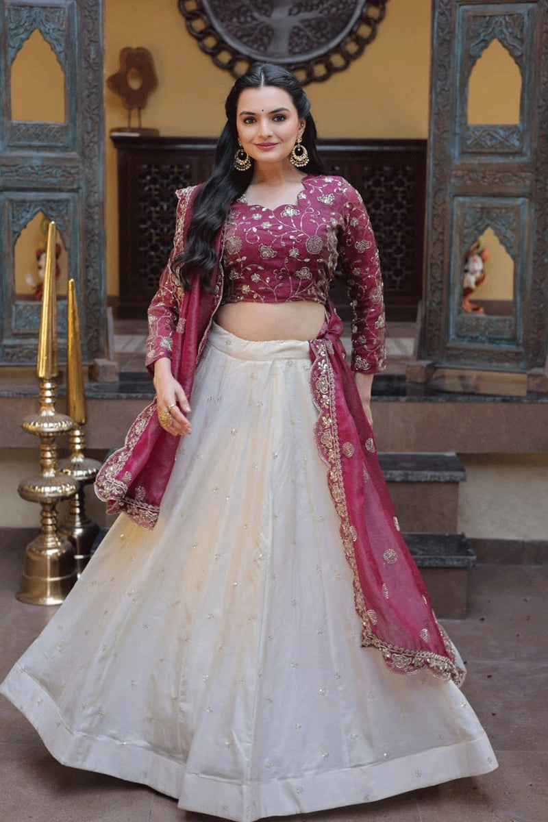 party wear sequin lehenga