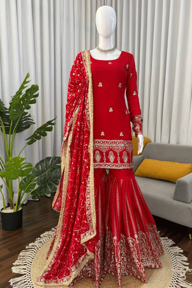 party wear sharara for karwa chauth