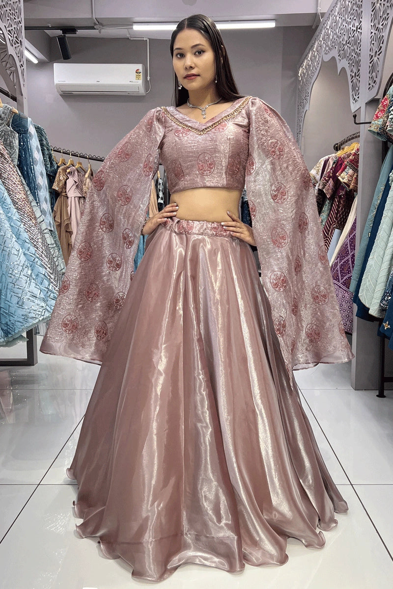 peachcolourlehengacholi