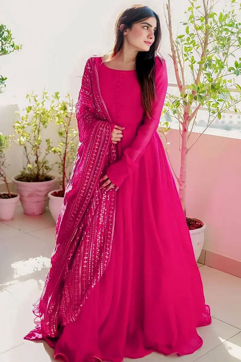 pink gown for raksha bandhan