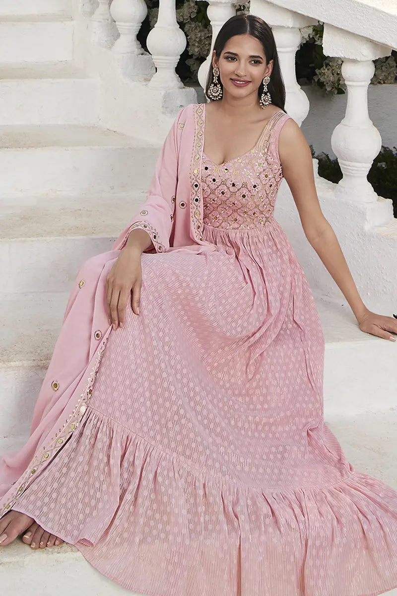 pink gown for raksha bandhan