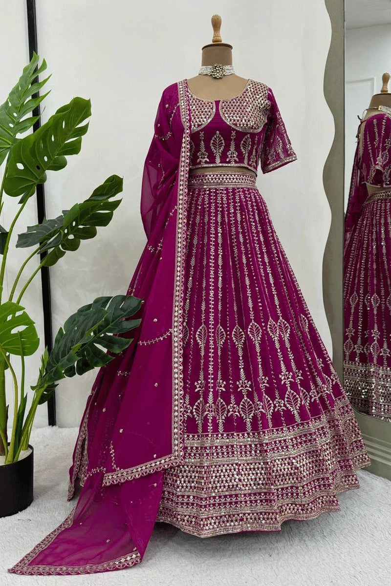 pink colour lehenga choli