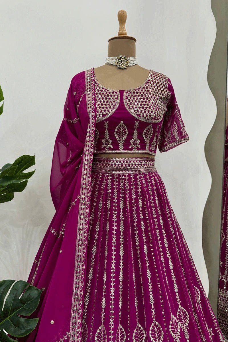 pink colour lehenga choli