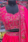 pink colour wedding lehenga 