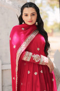 pink gown with heavy dupatta