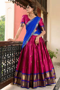 pink half saree for pongal