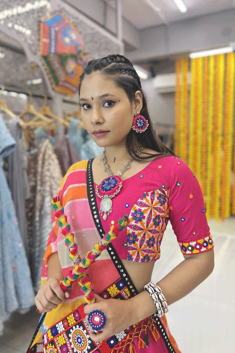 pink lehenga for engagement