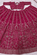 pink lehenga for net dupatta