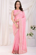 pink saree for reception