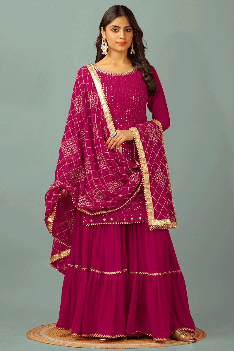 pink sharara suit for eid dress