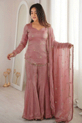 pink sharara suit for pooja