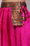 pink pattu half saree