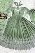 pista anarkali gown for diwali