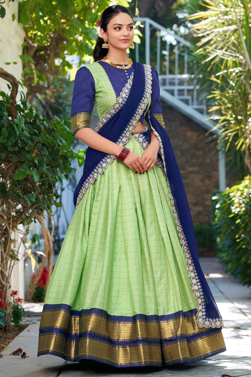 pista half saree for pongal