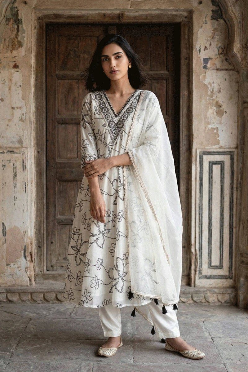 pooja special floral anarkali dress