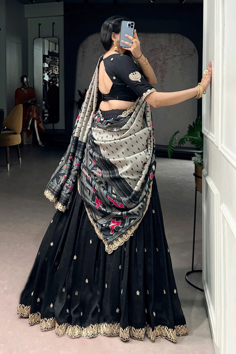 premium black lehenga choli