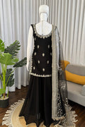 premium black plazo suit set