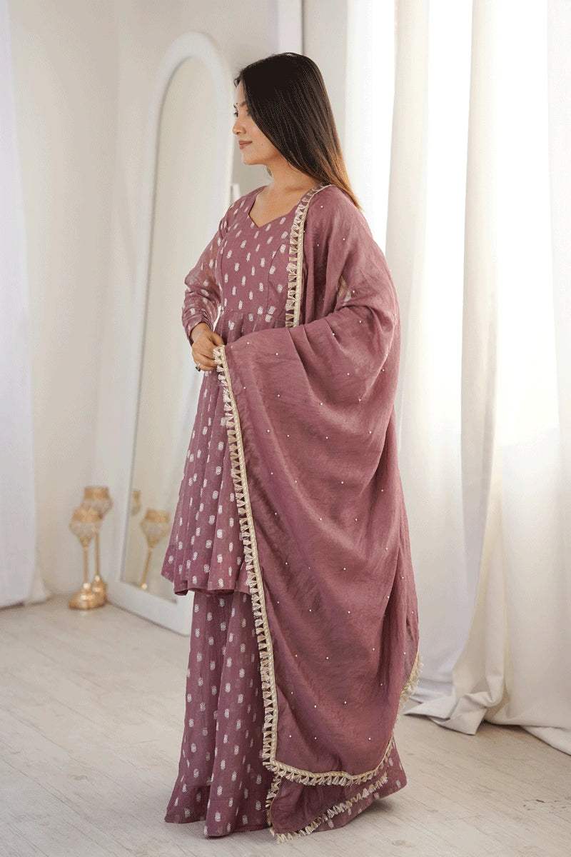 premium crunchy silk suit set