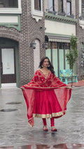 red gown for karwa chauth