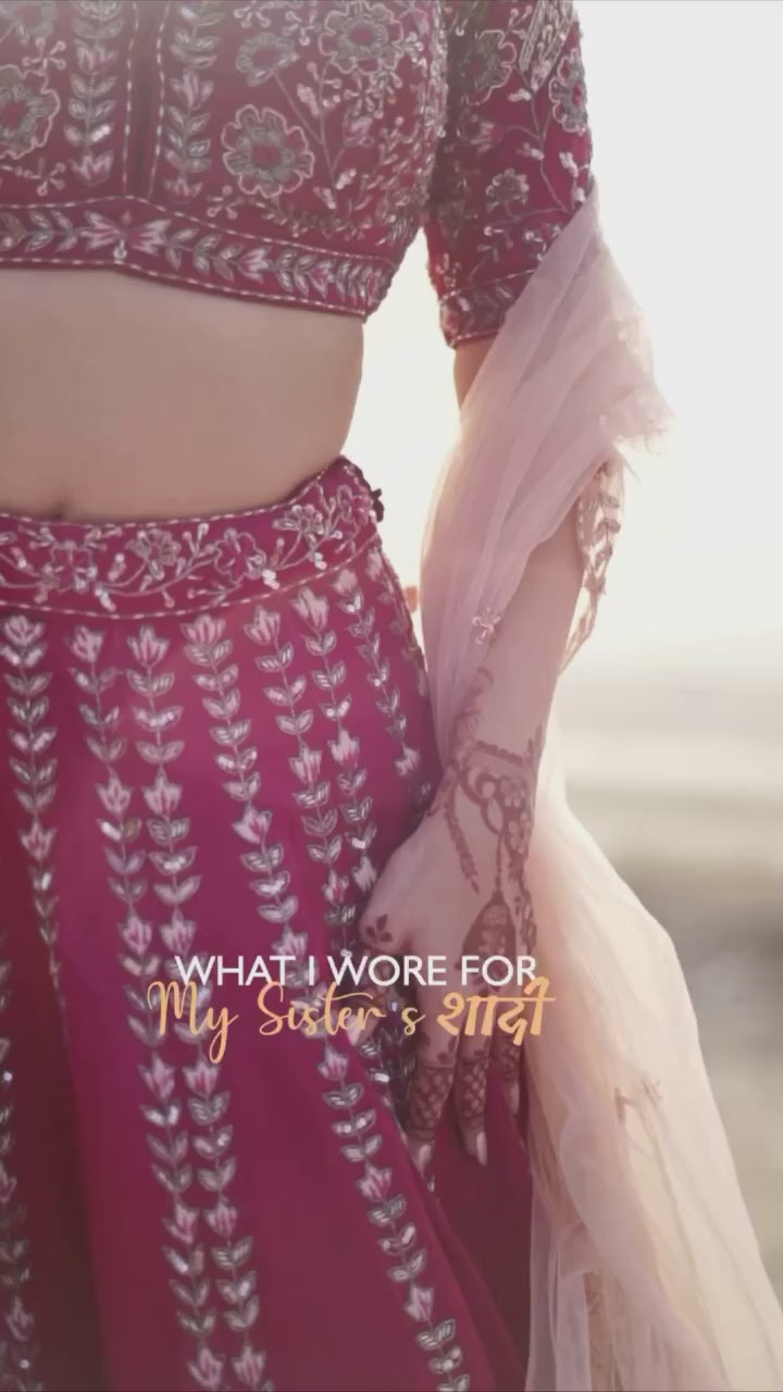 pink lehenga for engagement bridal