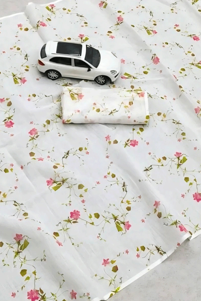 aliabhatt new look in linen white saree